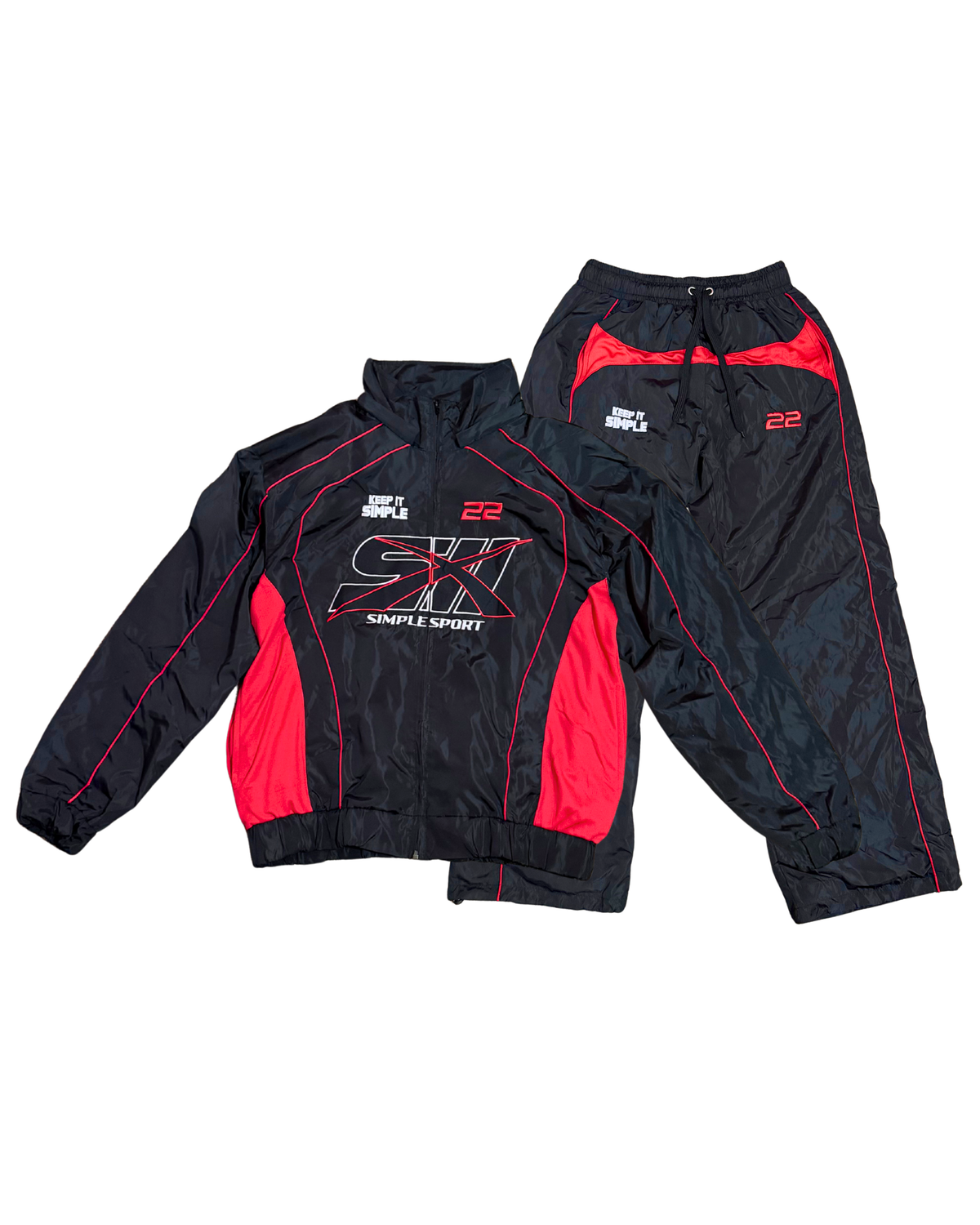 Red/Black Simple Sport Tracksuit (PRE-ORDER)