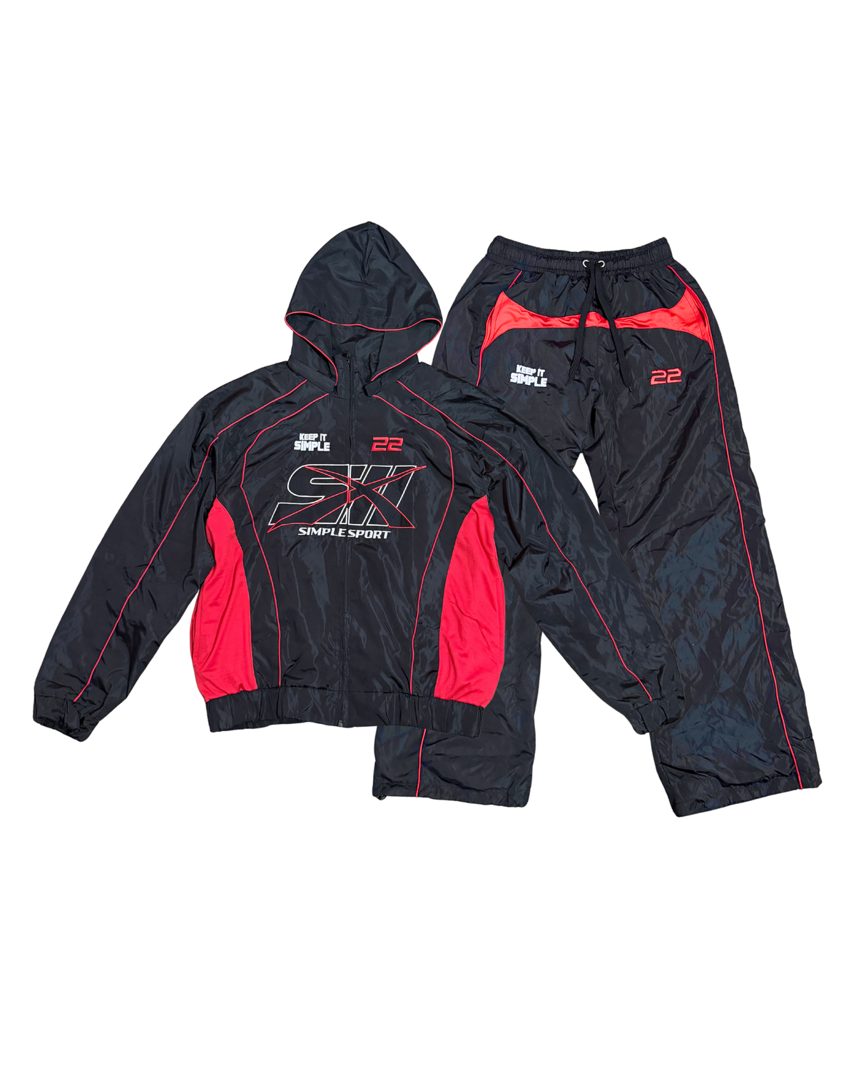 Red/Black Simple Sport Tracksuit (PRE-ORDER)