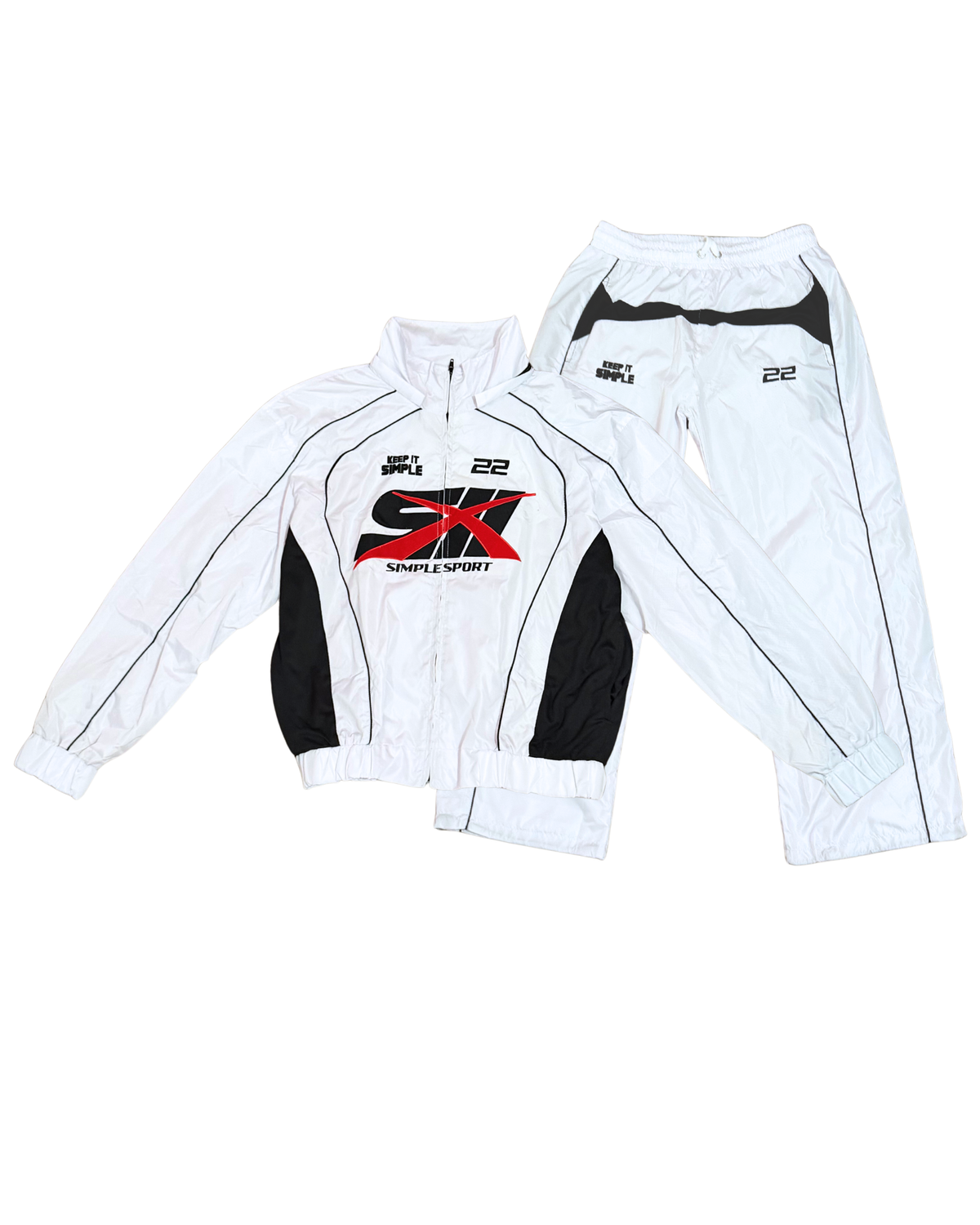 White/Black Simple Sport Tracksuit (PRE-ORDER)