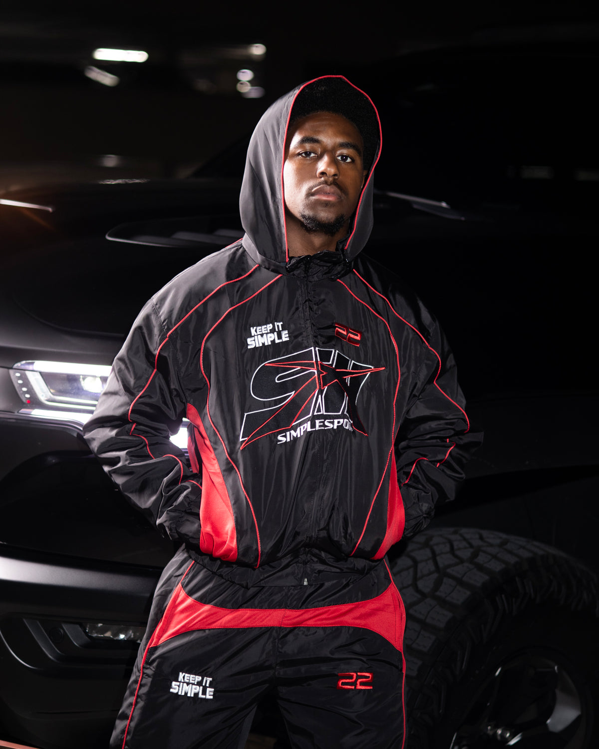 Red/Black Simple Sport Tracksuit (PRE-ORDER)